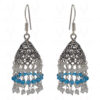 White Moonstone & Topaz Gemstone Faceted Bead Earrings In Silver GE06-1120