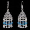 White Moonstone & Topaz Gemstone Faceted Bead Earrings In Silver GE06-1120