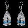 White Moonstone & Topaz Gemstone Faceted Bead Earrings In Silver GE06-1120