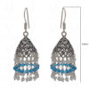 White Moonstone & Topaz Gemstone Faceted Bead Earrings In Silver GE06-1120