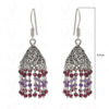 Garnet & Amethyst Gemstone Faceted Bead Earrings In Silver GE06-1121