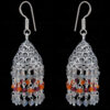 Labradorite & Carnelian Gemstone Faceted Bead Earrings In Silver GE06-1122