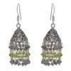 Peridot & Labradorite Gemstone Faceted Bead Earrings In Silver GE06-1123