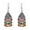 Multi Tourmaline Gemstone Faceted Bead Earrings In Silver GE06-1128