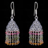 Multi Tourmaline Gemstone Faceted Bead Earrings In Silver GE06-1128
