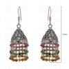 Multi Tourmaline Gemstone Faceted Bead Earrings In Silver GE06-1128