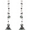 Aquamarine & Black Spinel Gemstone Faceted Bead Earrings In Silver GE06-1129