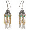 Emerald Gemstone Faceted Bead Earrings In Silver GE06-1130