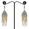 Emerald Gemstone Faceted Bead Earrings In Silver GE06-1130