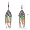 Emerald Gemstone Faceted Bead Earrings In Silver GE06-1130