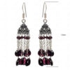 Red Garnet Faceted Gemstones Knotted Jhumki Style Earrings GE06-1133