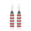 Red Coral Gemstones Knotted Oxidized Jhumki Style Earrings GE06-1140