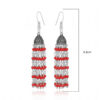 Red Coral Gemstones Knotted Oxidized Jhumki Style Earrings GE06-1140