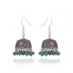 Ruby & Emerald Gemstone Beautiful Jhumki Style Earrings For Women GE06-1150