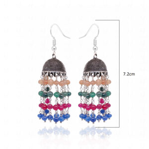 Emerald Ruby Blue Yellow Sapphire Stone Bead Antique Polished Earrings GE06-1151