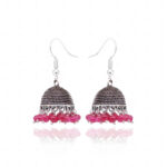 Ruby Stone Bead Antique Polished Jhumki Style Earrings For Women GE06-1154