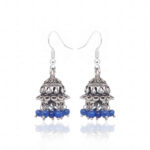 Blue Sapphire Stone Bead Antique Jhumki Style Earrings For Women GE06-1155