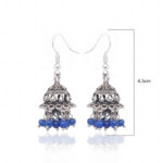 Blue Sapphire Stone Bead Antique Jhumki Style Earrings For Women GE06-1155