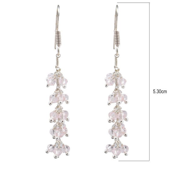 Pink Kunzite Glass Beads Earrings For Girls & Women CE-1001