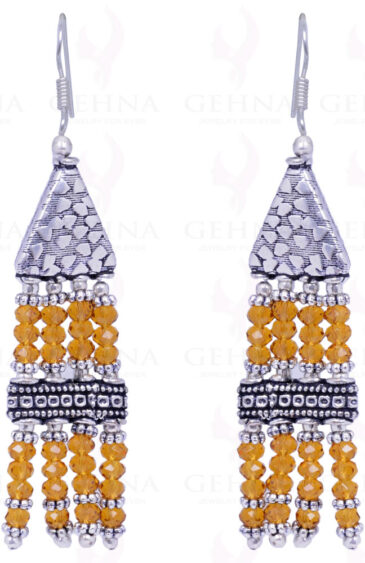 Citrine Color Stone Bead Necklace, Earring & Bracelet – CN-1004