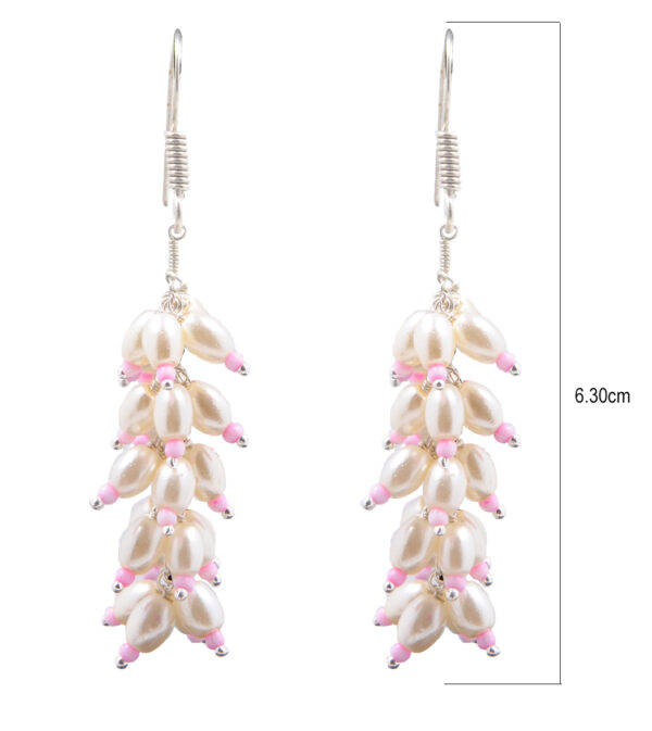 Pearl & Pink Opal Glass Beads Earrings For Girls & Women CE-1004