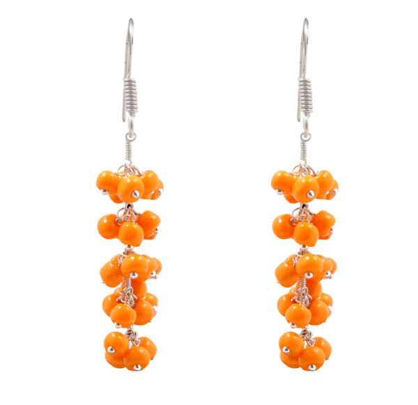 Carnelian Glass Beads Earrings For Girls & Women CE-1005
