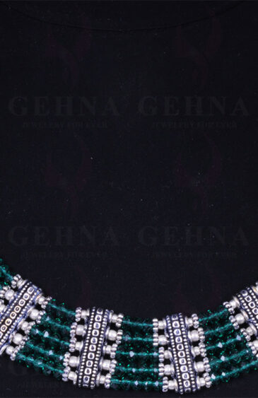 Green Color Stone Bead Necklace, Earring & Bracelet – CN-1005