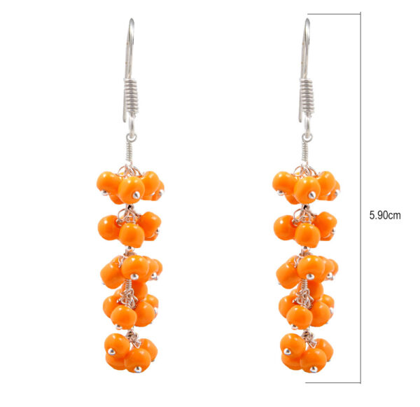 Carnelian Glass Beads Earrings For Girls & Women CE-1005