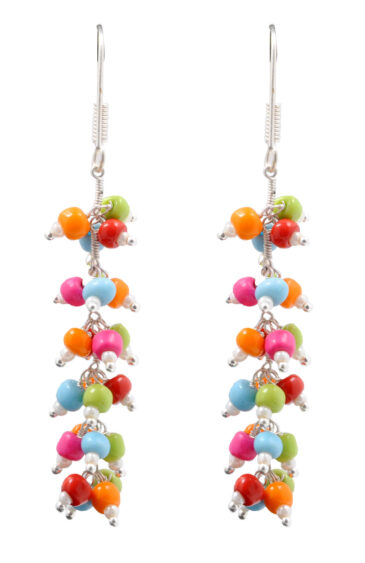 Multi Color Onyx Glass Beads Earrings For Girls & Women CE-1007