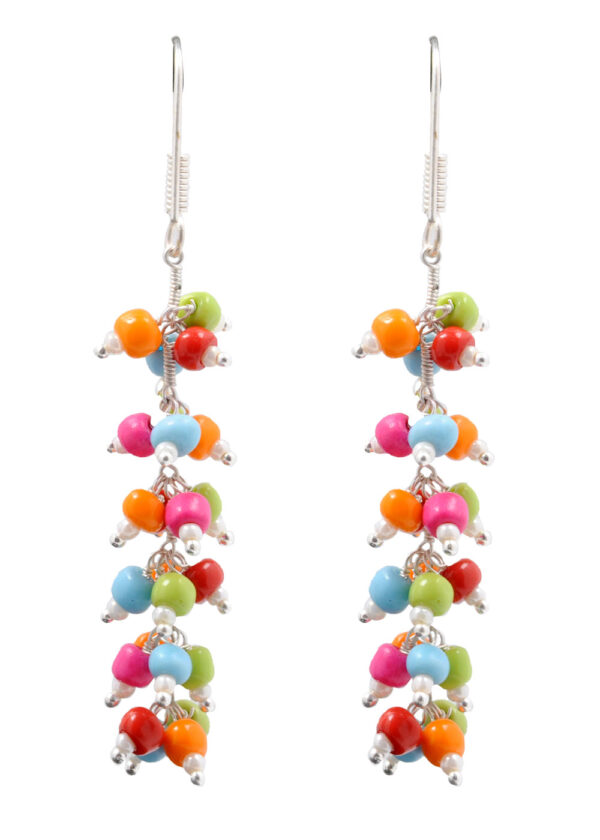 Multi Color Onyx Glass Beads Earrings For Girls & Women CE-1007