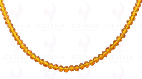 Yellow Color Faceted Crystal Beads String - CN-1008