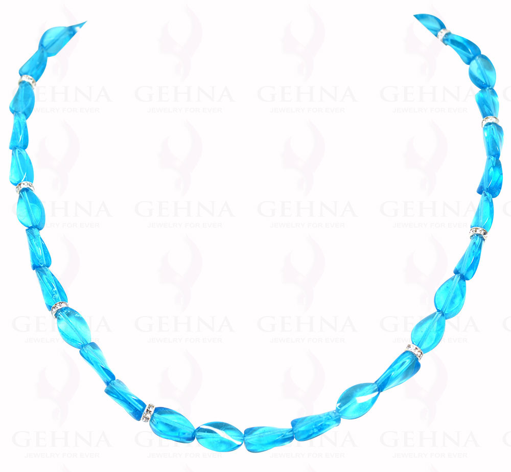Blue Color Oval Shape Crystal String With Elements - CN-1009