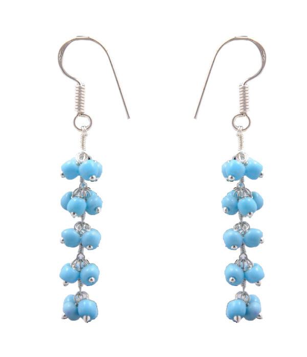 Turquoise Glass Beads Earrings For Girls & Women CE-1010