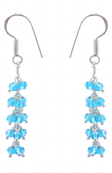 Swiss Blue Topaz Glass Beads Earrings For Girls & Women CE-1013