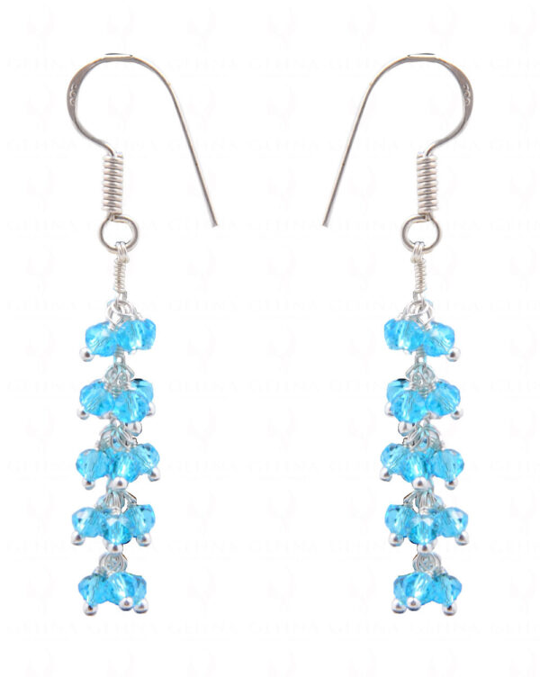 Swiss Blue Topaz Glass Beads Earrings For Girls & Women CE-1013