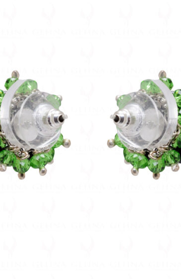T-Savorite & Black Spinel Glass Beads Earrings For Girls & Women CE-1016