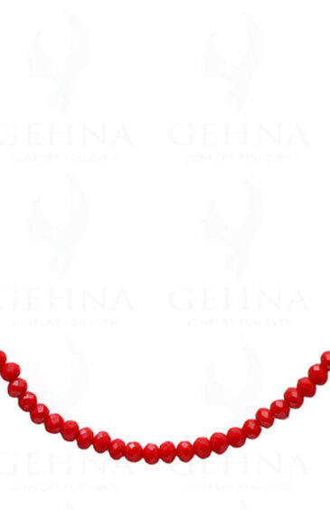 Red Ruby Color Stone Faceted Bead Necklace – CN-1016