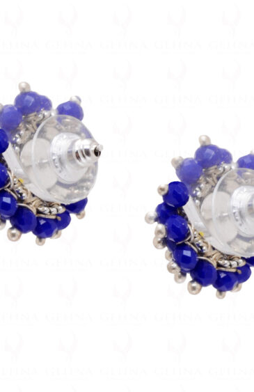 Lapis Lazuli Glass Beads Earrings For Girls & Women CE-1017