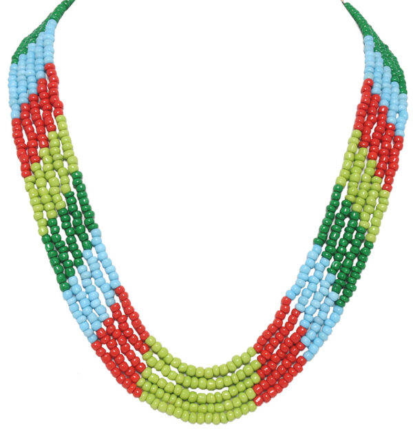 5 Rows Multi Color Beads Necklace  - CN-1017