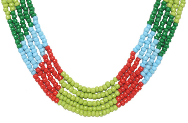5 Rows Multi Color Beads Necklace  - CN-1017