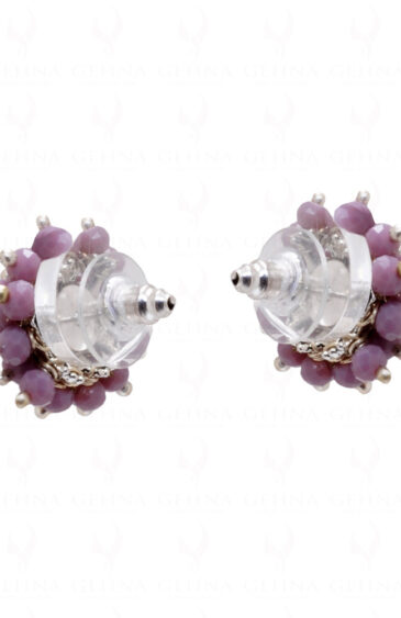 Lavender Jade Glass Beads Earrings For Girls & Women CE-1021