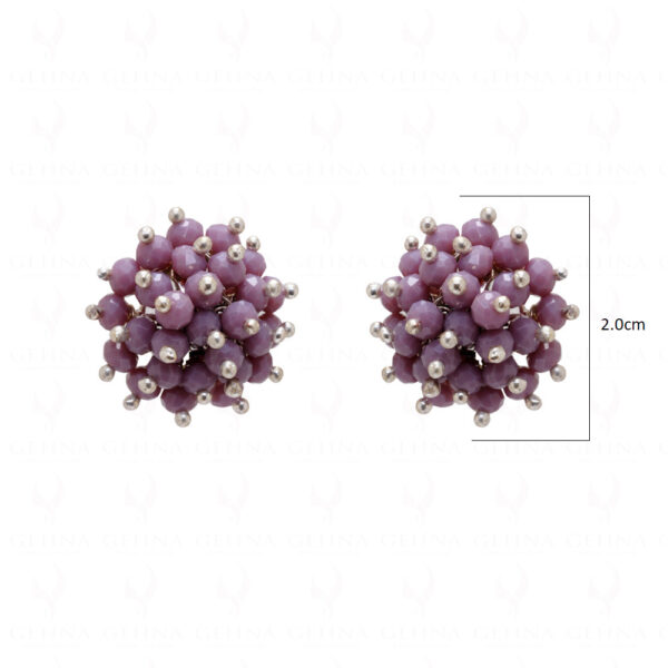 Lavender Jade Glass Beads Earrings For Girls & Women CE-1021