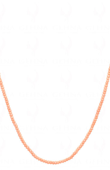 1 Row Of Peach Aventurine Color Round Faceted Beads Necklace – CN-1023