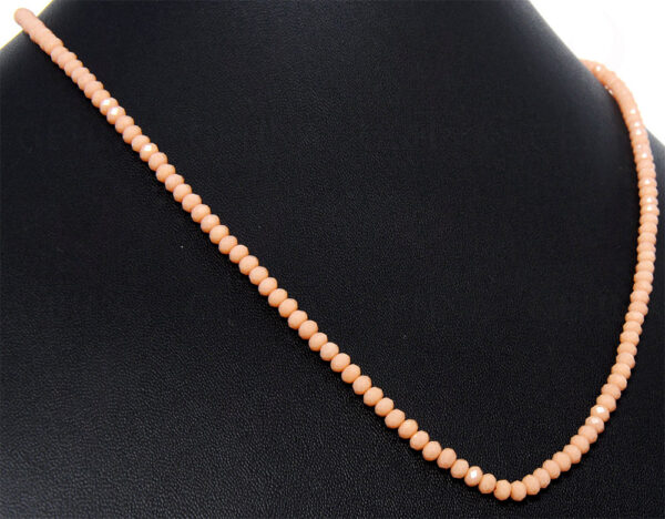 1 Row Of Peach Aventurine Color Round Faceted Beads Necklace - CN-1023