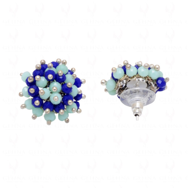 Lapis Lazuli & Larimar Glass Beads Earrings For Girls & Women CE-1024
