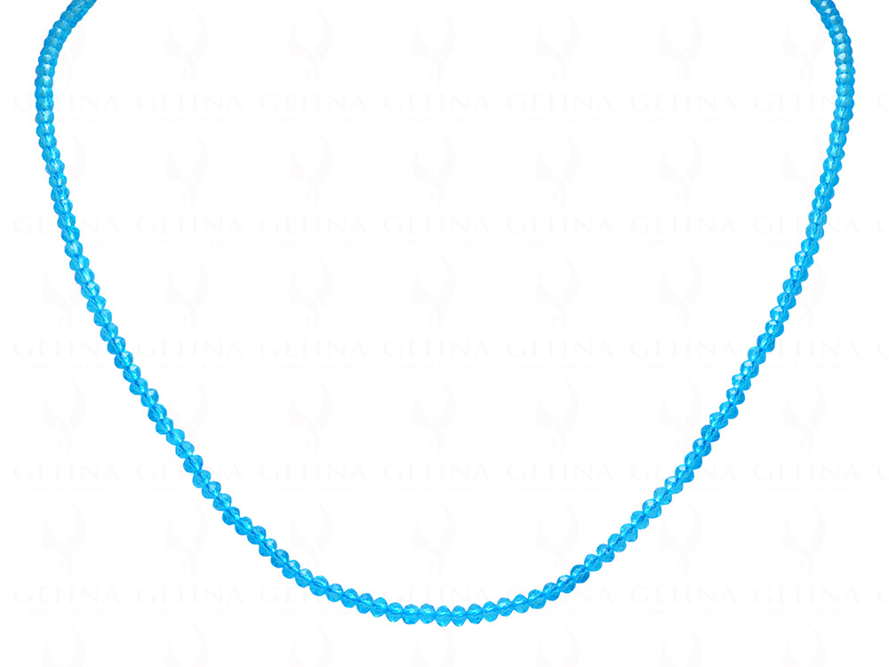 Blue Topaz Color Bead Necklace - CN-1025