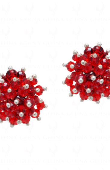 Ruby Glass Beads Earrings For Girls & Women (Red) CE-1031