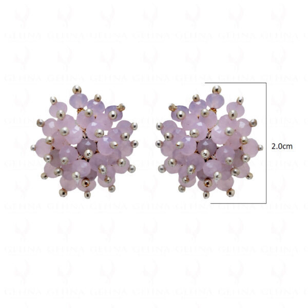Rose Quartz Glass Beads Earrings For Girls & Women (Studs) CE-1032