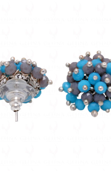 Turquoise & Corundum Glass Beads Earrings For Girls & Women CE-1033