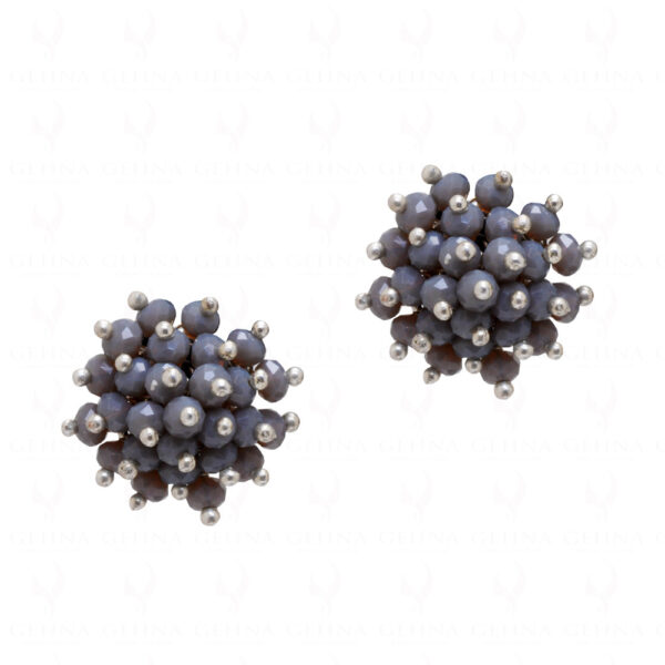 Grey Color Corundum Glass Beads Earrings For Girls & Women CE-1035